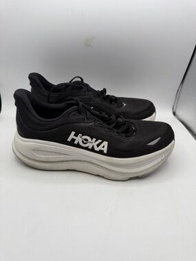 Hoka BONDI 9 men’s 9.5D Black and White Cushion Running Shoes S8